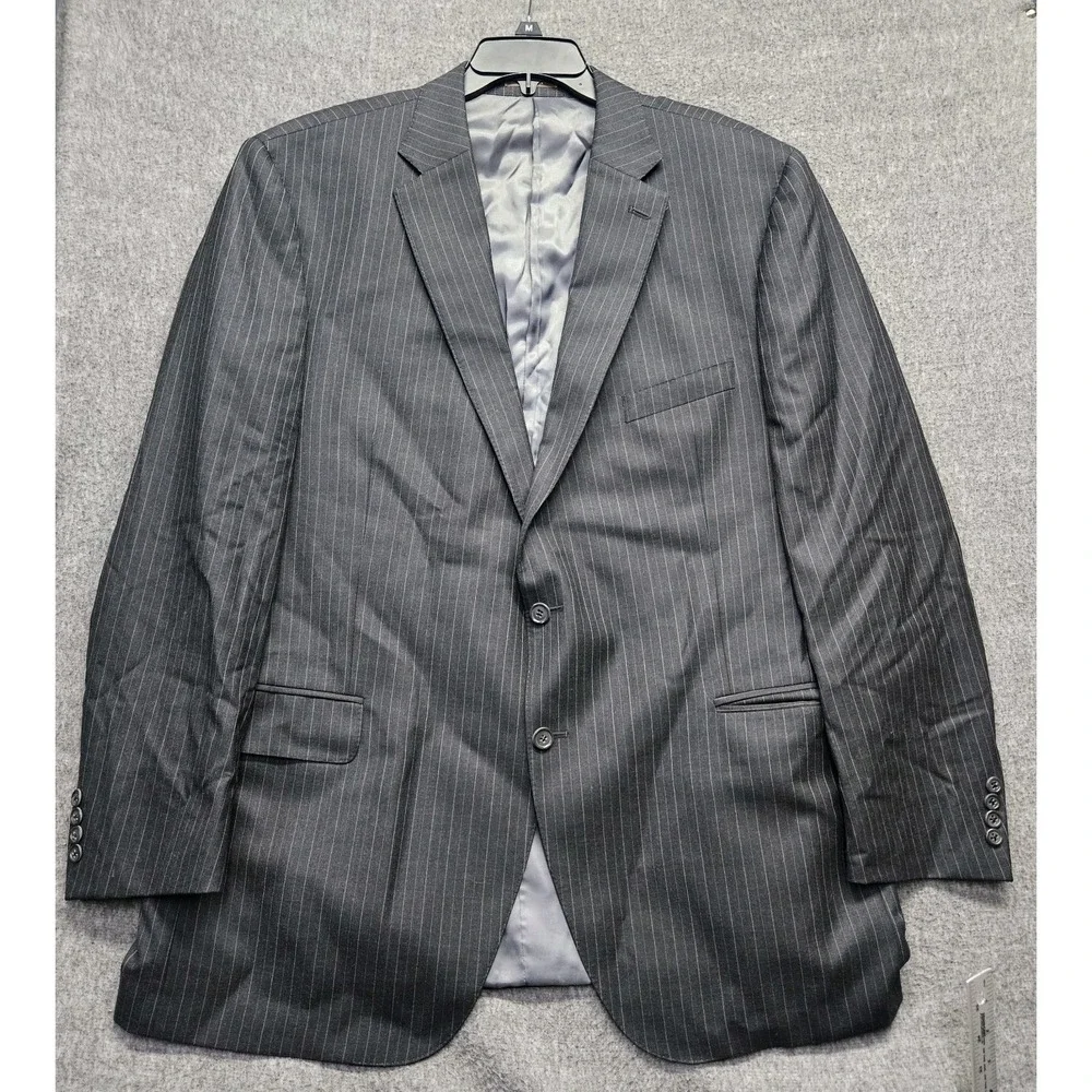 Peter Millar Blazer Wool Cashmere Blend Sportcoat Gray Striped 48T